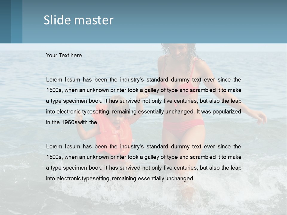 Mom With A Child By The Sea PowerPoint Template