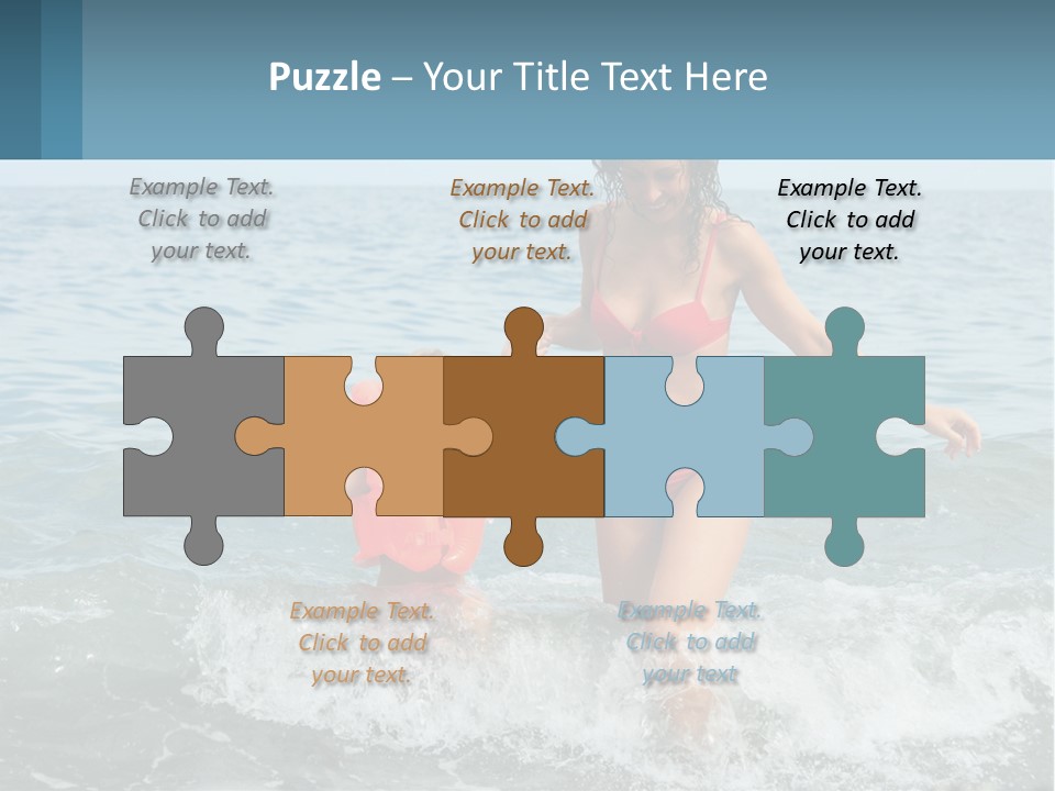 Mom With A Child By The Sea PowerPoint Template