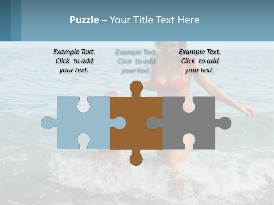 Mom With A Child By The Sea PowerPoint Template