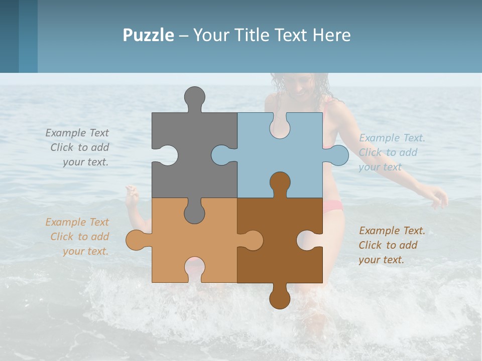 Mom With A Child By The Sea PowerPoint Template