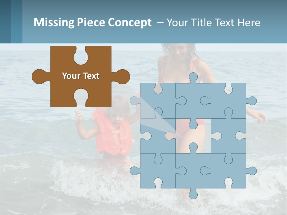 Mom With A Child By The Sea PowerPoint Template