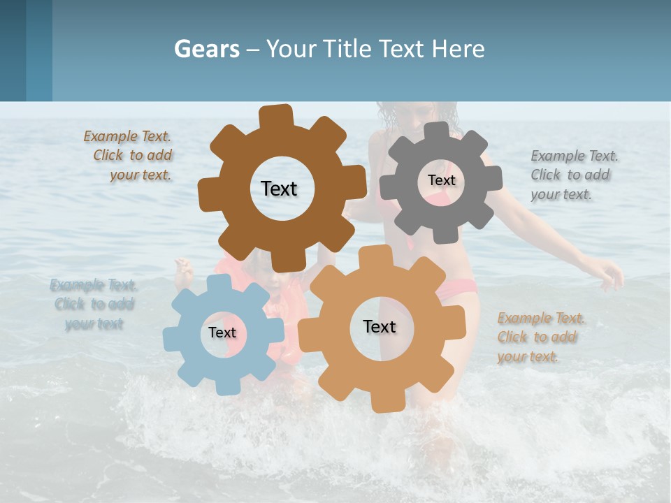 Mom With A Child By The Sea PowerPoint Template