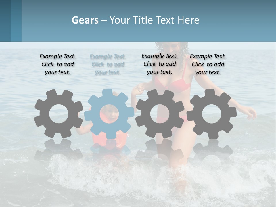 Mom With A Child By The Sea PowerPoint Template