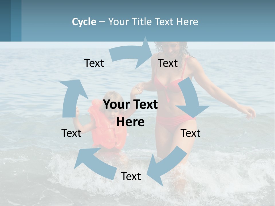 Mom With A Child By The Sea PowerPoint Template