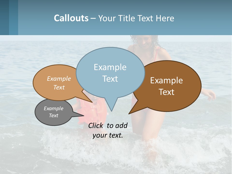 Mom With A Child By The Sea PowerPoint Template