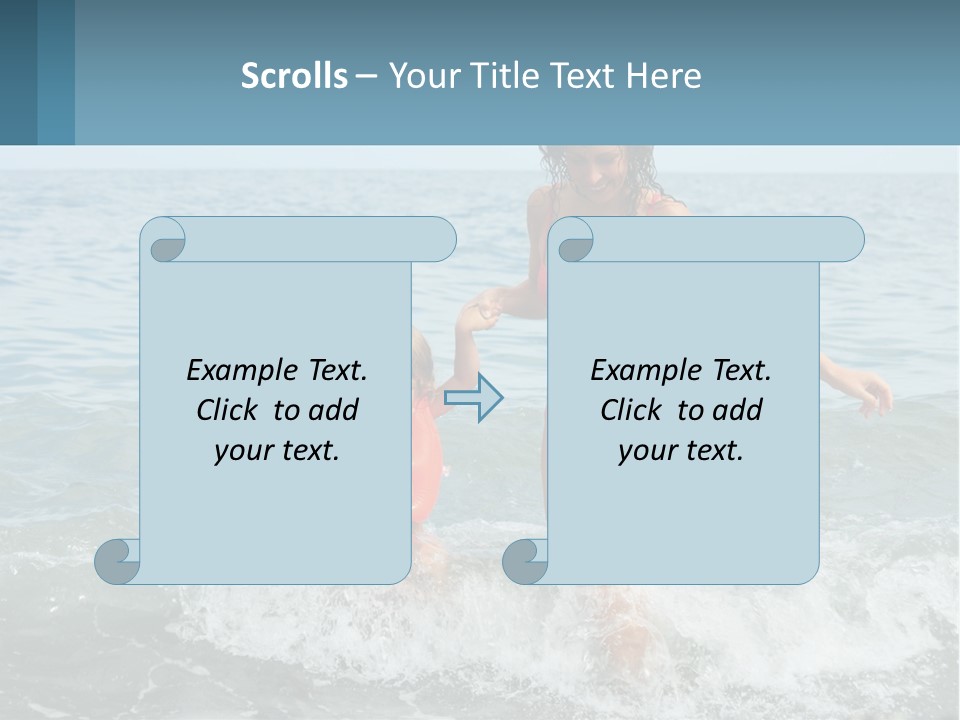 Mom With A Child By The Sea PowerPoint Template