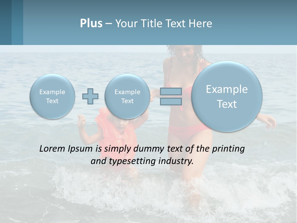 Mom With A Child By The Sea PowerPoint Template