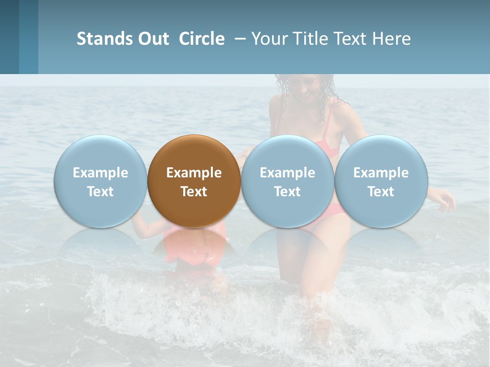 Mom With A Child By The Sea PowerPoint Template