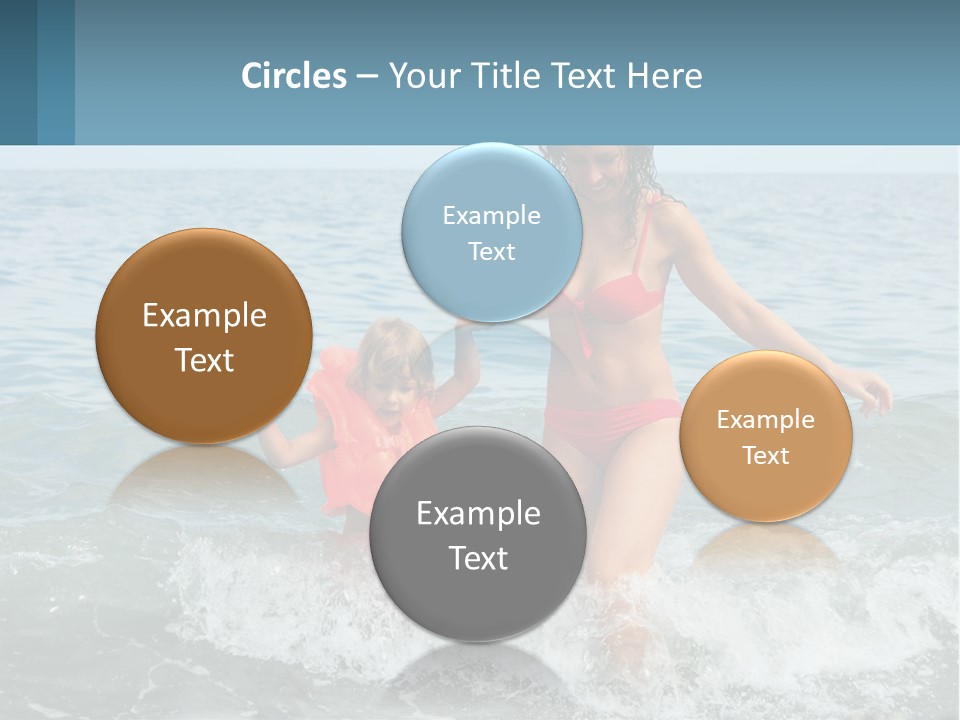 Mom With A Child By The Sea PowerPoint Template