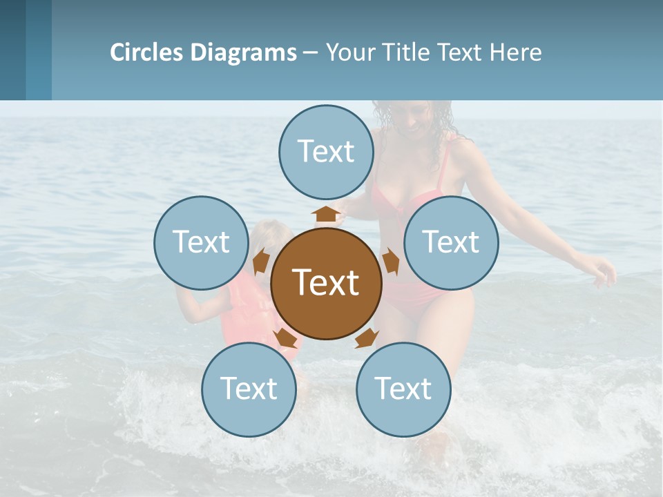 Mom With A Child By The Sea PowerPoint Template