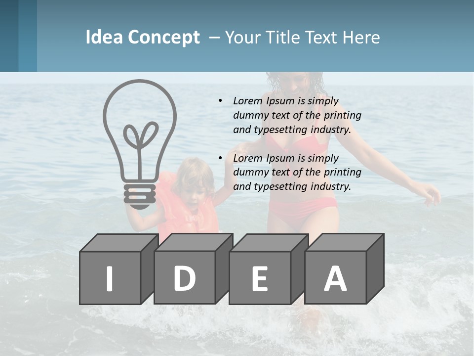 Mom With A Child By The Sea PowerPoint Template