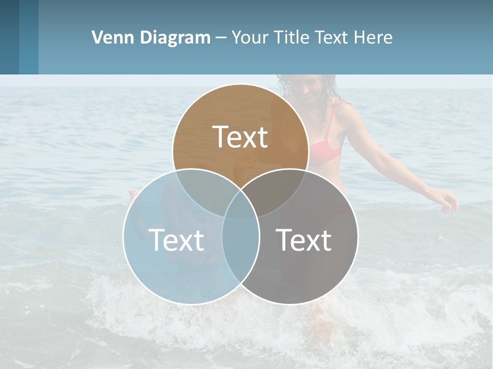 Mom With A Child By The Sea PowerPoint Template