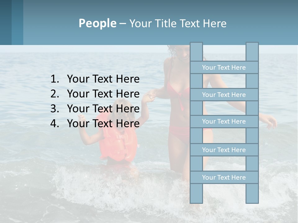 Mom With A Child By The Sea PowerPoint Template