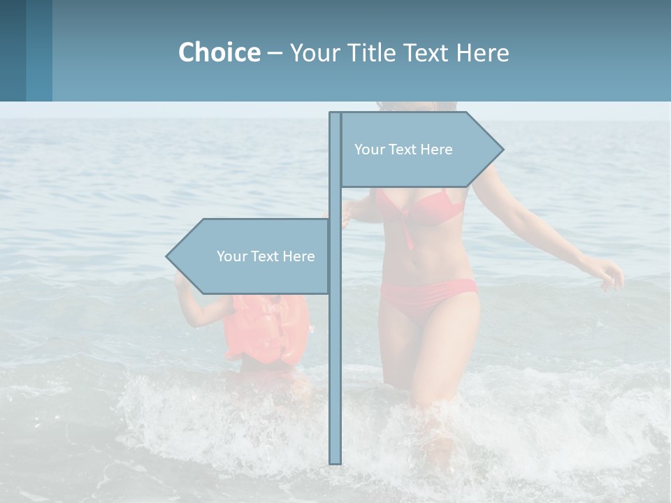 Mom With A Child By The Sea PowerPoint Template