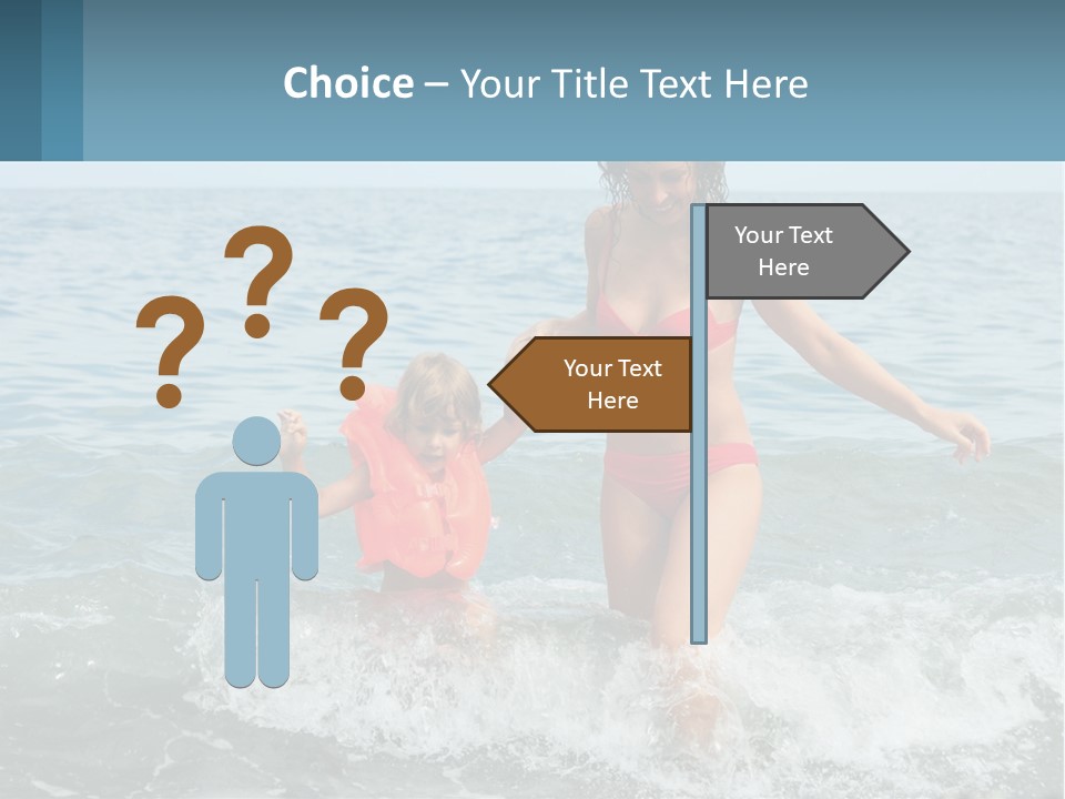 Mom With A Child By The Sea PowerPoint Template