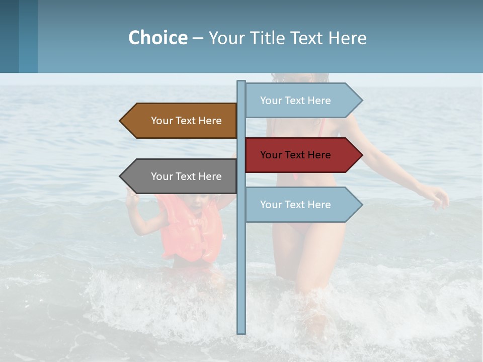 Mom With A Child By The Sea PowerPoint Template