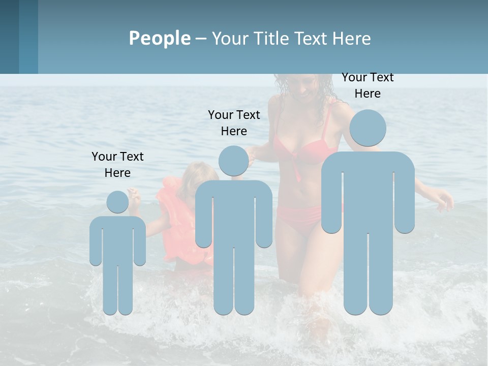 Mom With A Child By The Sea PowerPoint Template