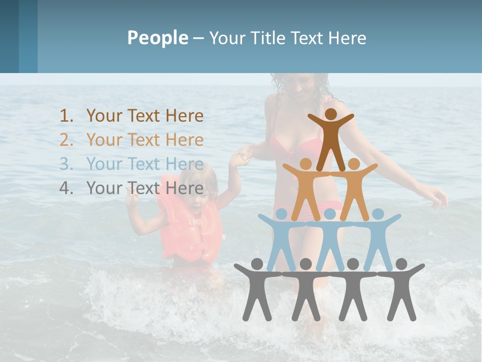 Mom With A Child By The Sea PowerPoint Template