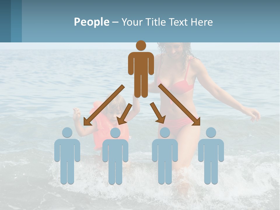 Mom With A Child By The Sea PowerPoint Template