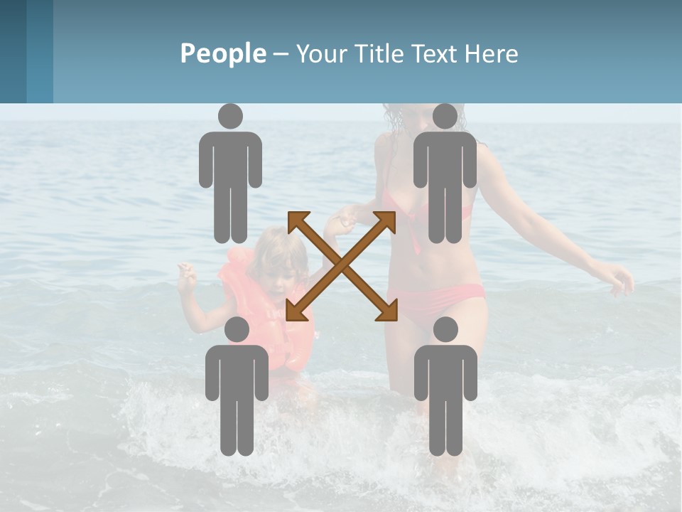 Mom With A Child By The Sea PowerPoint Template