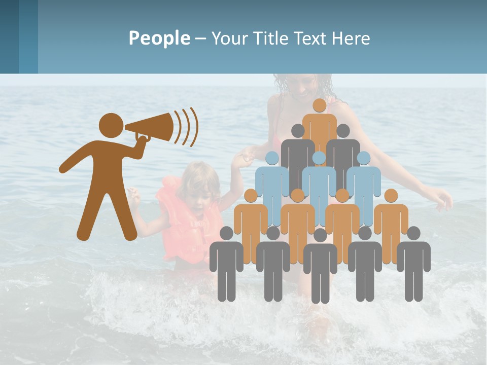 Mom With A Child By The Sea PowerPoint Template