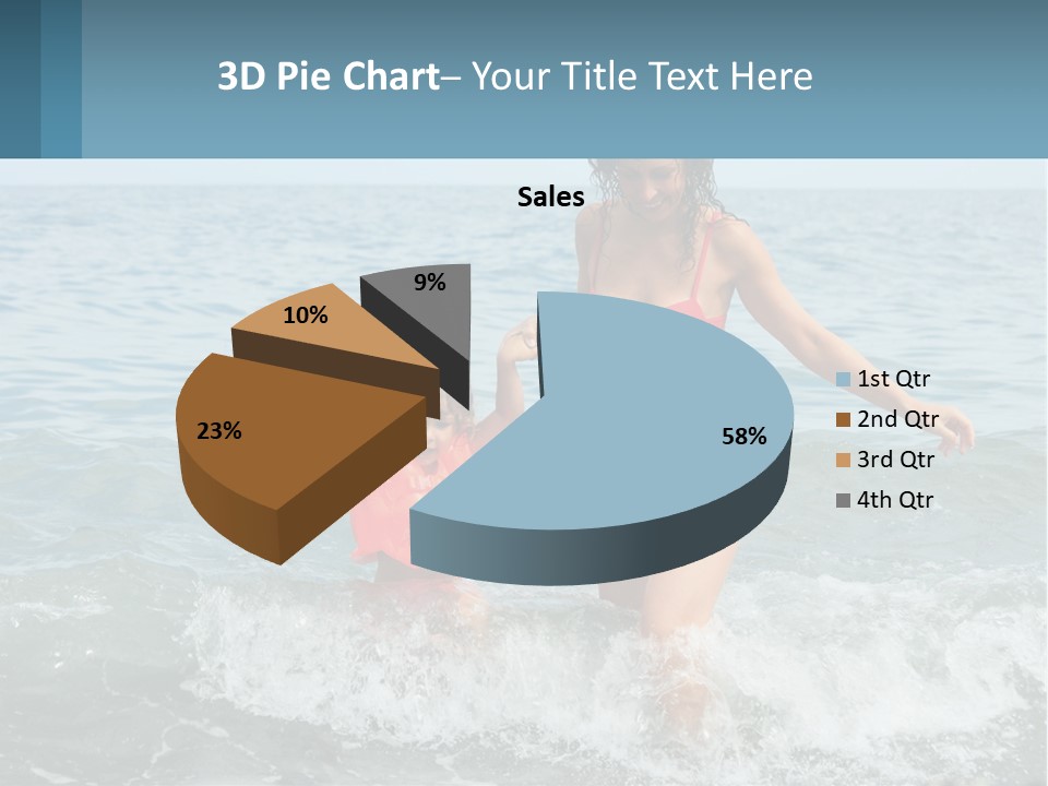 Mom With A Child By The Sea PowerPoint Template