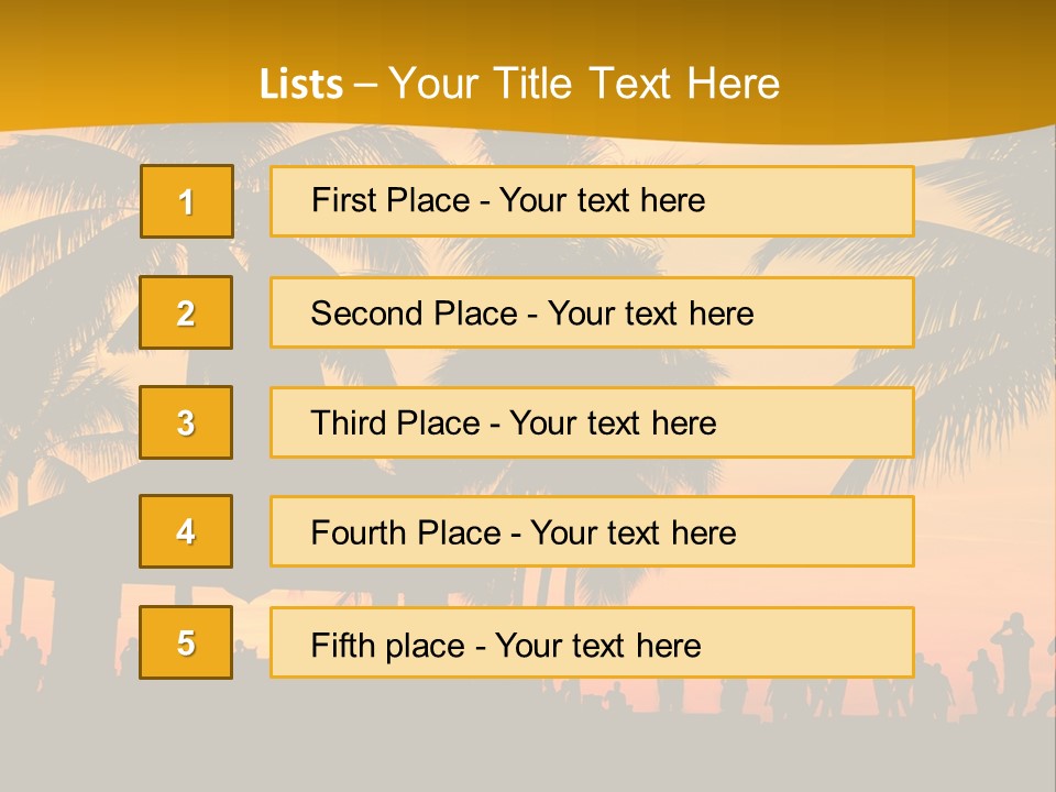 Palm Trees In Miami PowerPoint Template