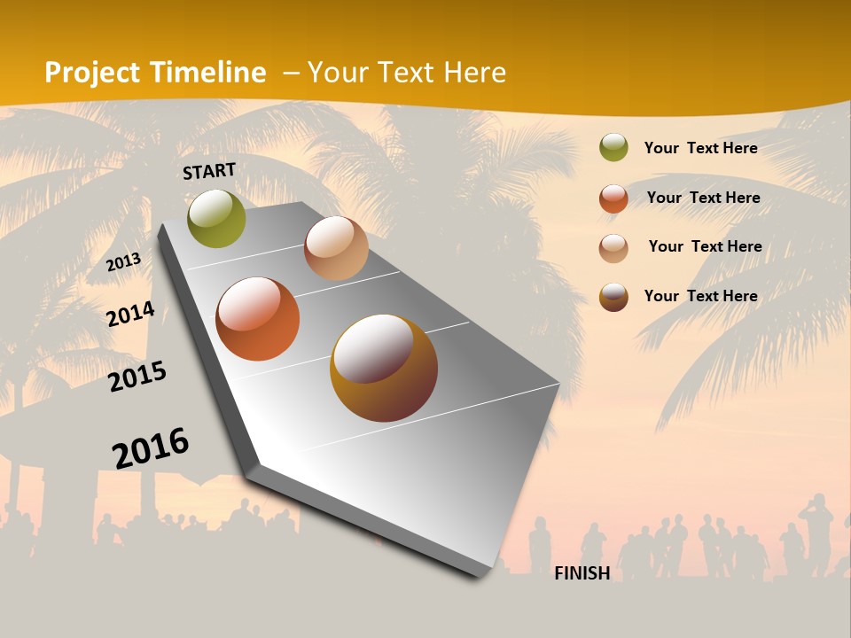 Palm Trees In Miami PowerPoint Template