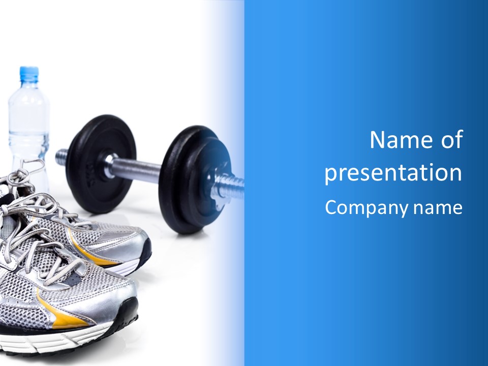 Dumbbells And Sneakers PowerPoint Template