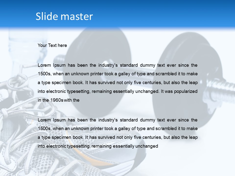 Dumbbells And Sneakers PowerPoint Template