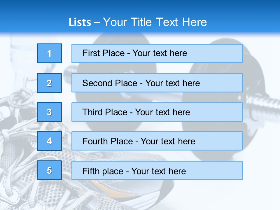 Dumbbells And Sneakers PowerPoint Template
