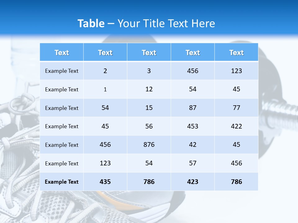 Dumbbells And Sneakers PowerPoint Template