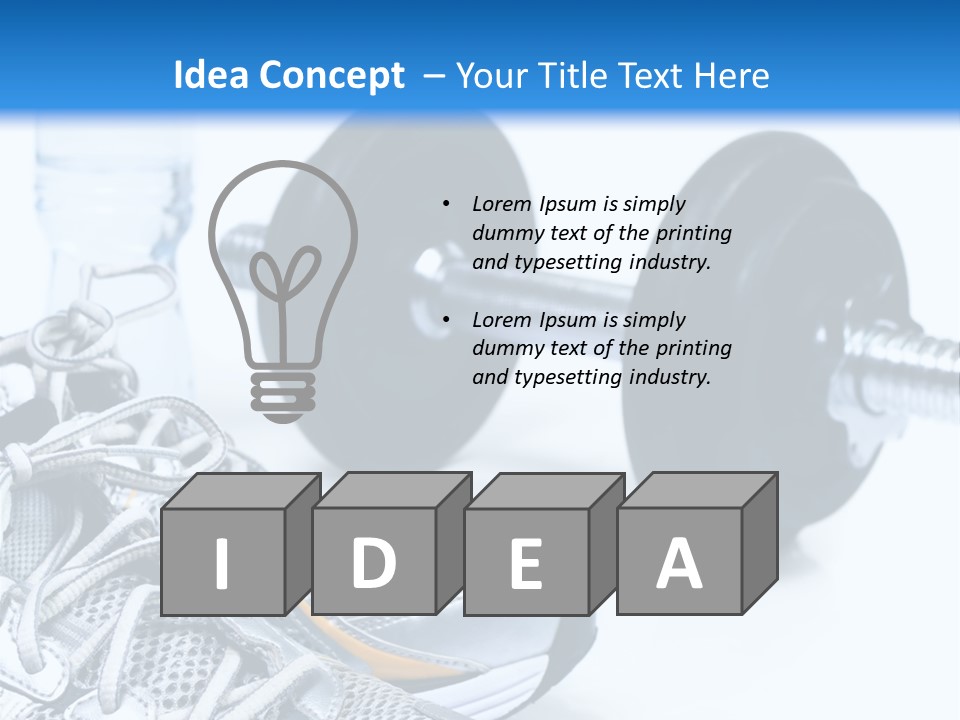 Dumbbells And Sneakers PowerPoint Template