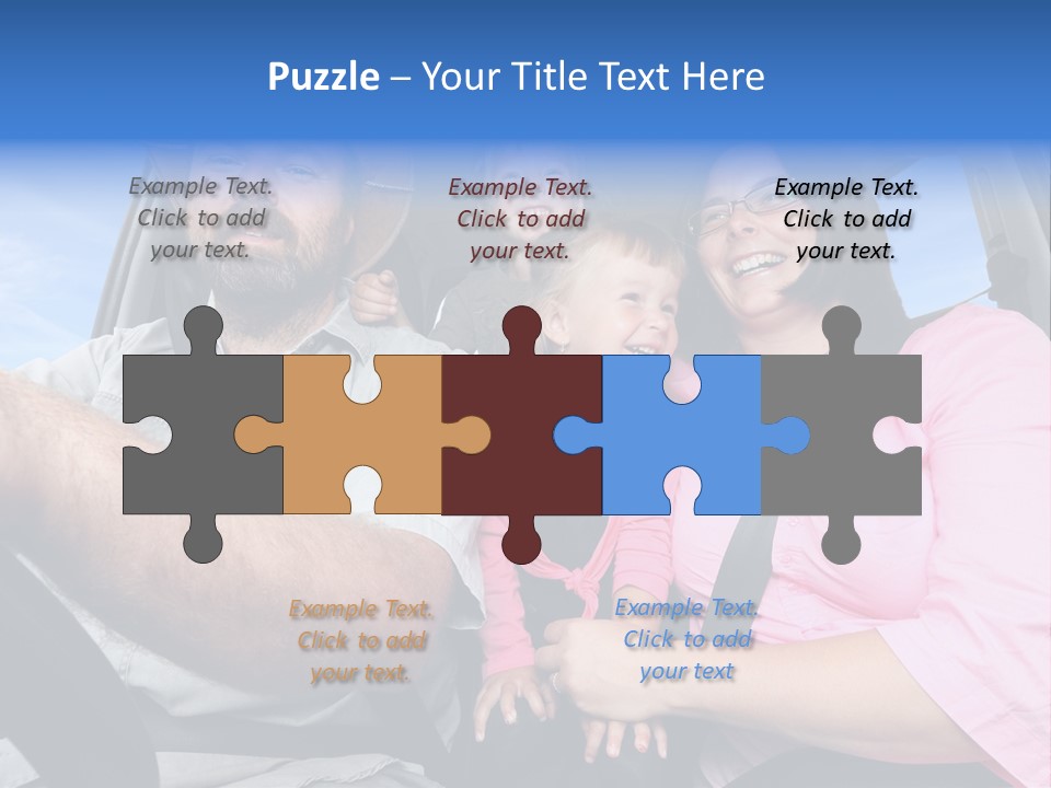 Family In The Car PowerPoint Template