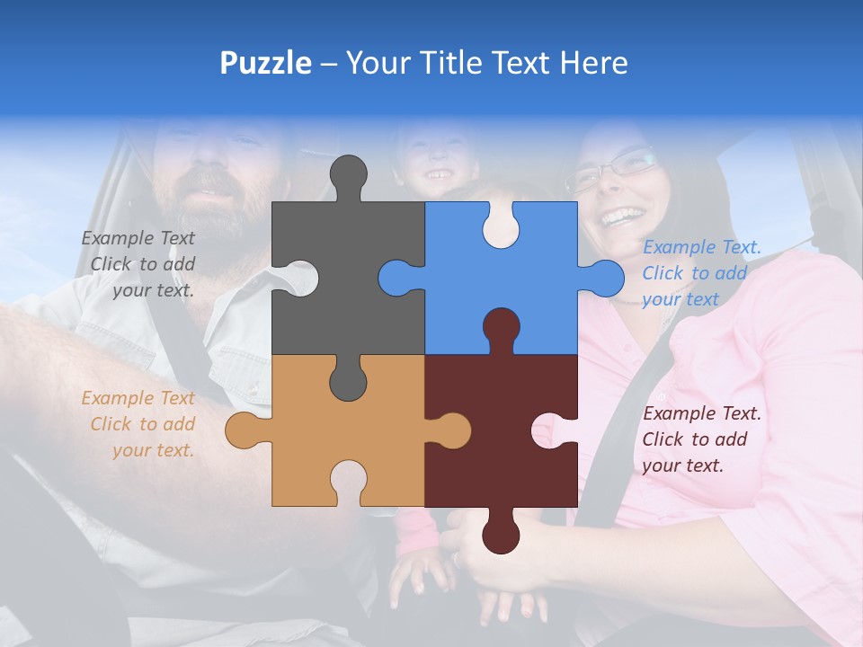 Family In The Car PowerPoint Template