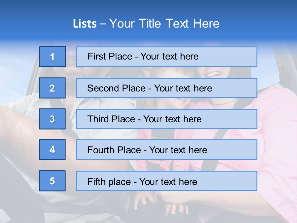 Family In The Car PowerPoint Template