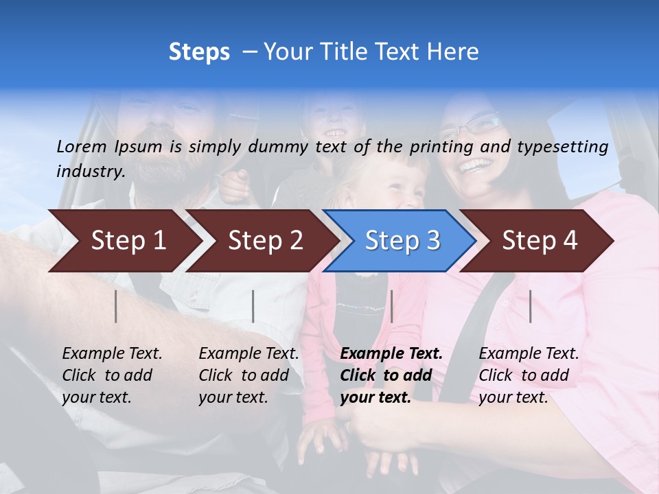 Family In The Car PowerPoint Template