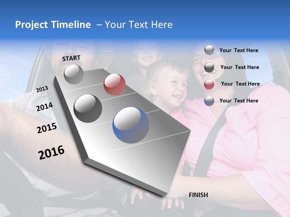 Family In The Car PowerPoint Template