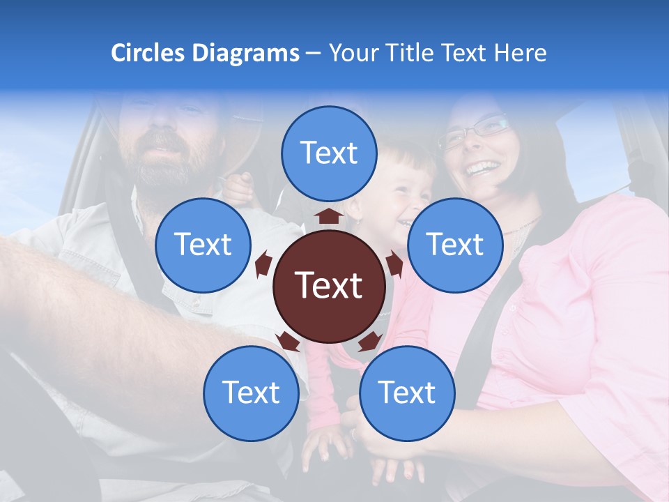 Family In The Car PowerPoint Template