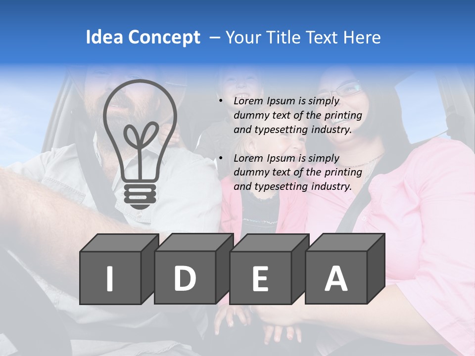 Family In The Car PowerPoint Template