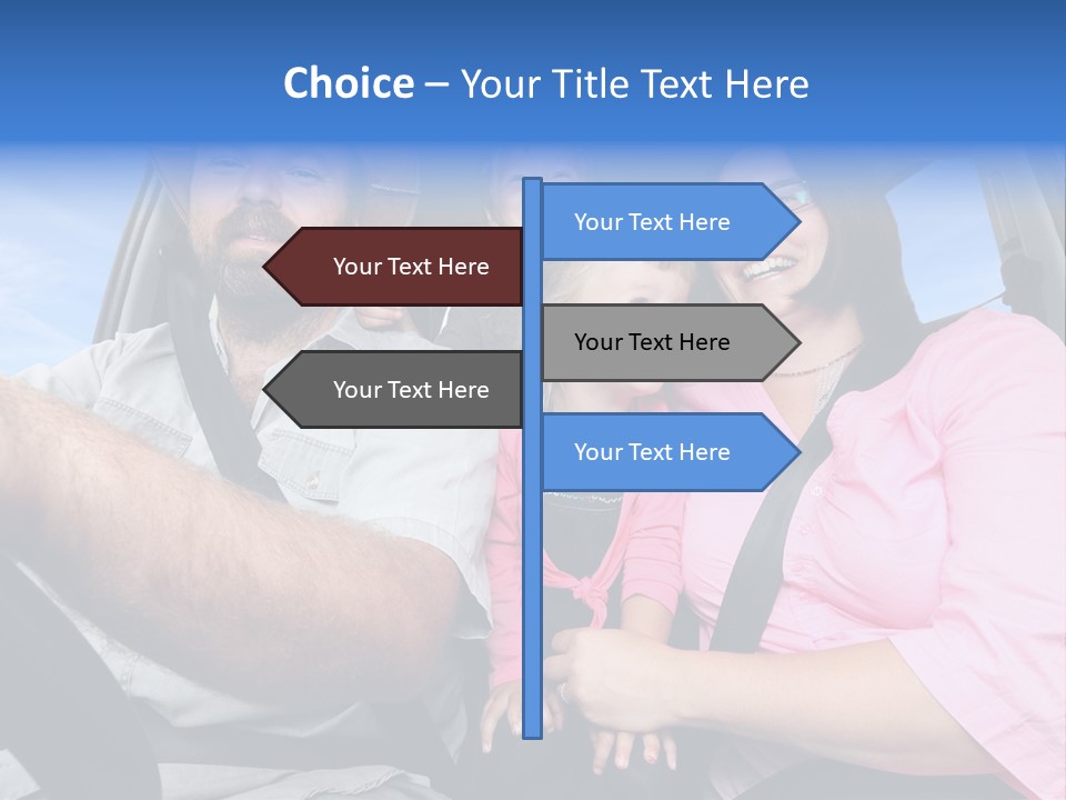 Family In The Car PowerPoint Template