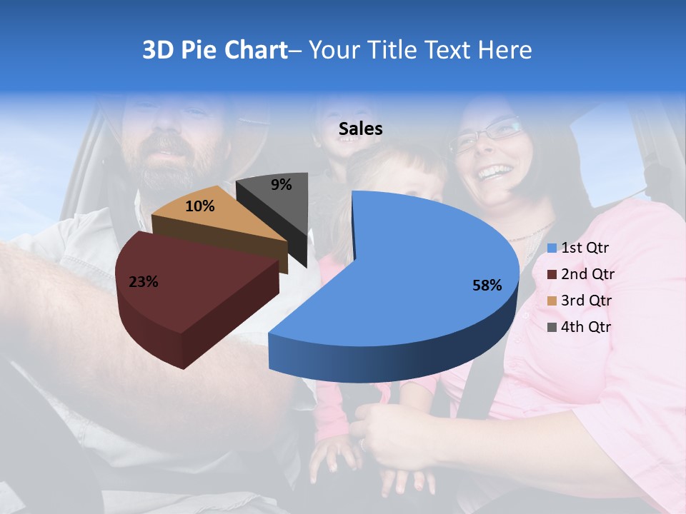 Family In The Car PowerPoint Template