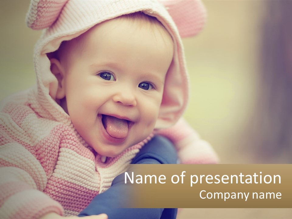Kid Showing Tongue PowerPoint Template