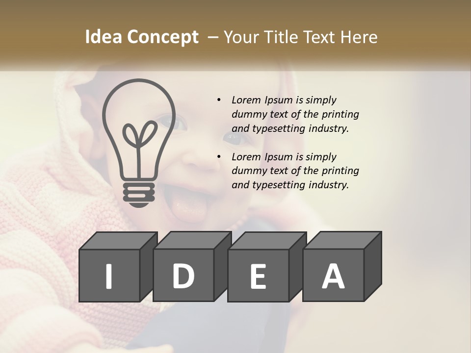 Kid Showing Tongue PowerPoint Template