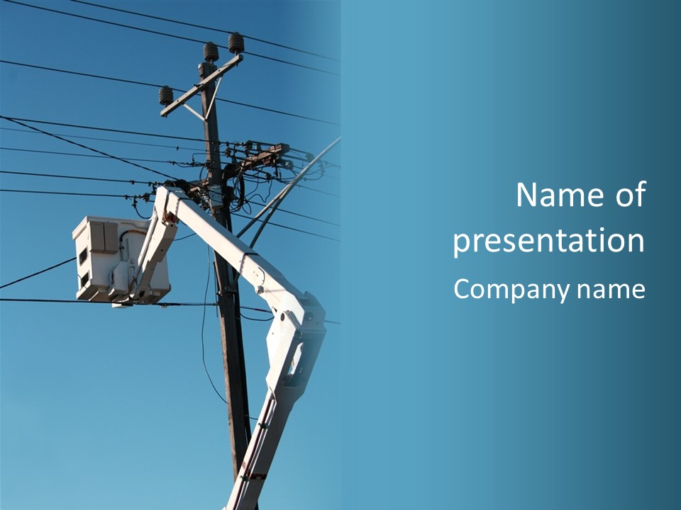 Installing A Transformer On A Pole PowerPoint Template