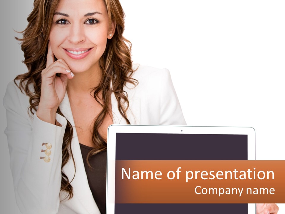 Girl At Work PowerPoint Template