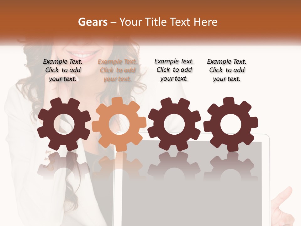 Girl At Work PowerPoint Template