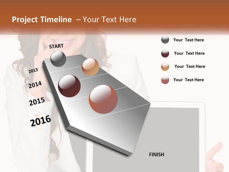 Girl At Work PowerPoint Template