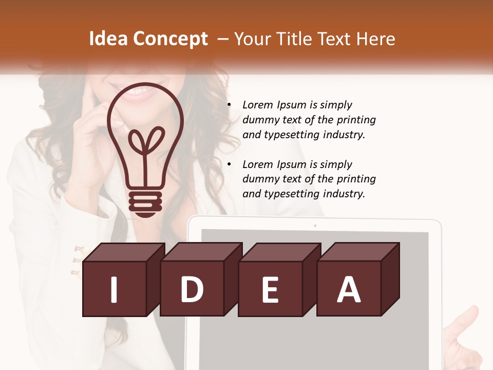 Girl At Work PowerPoint Template