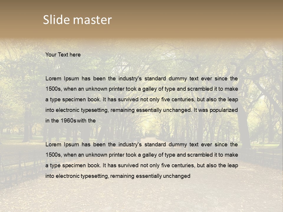 Walkway In The Park PowerPoint Template